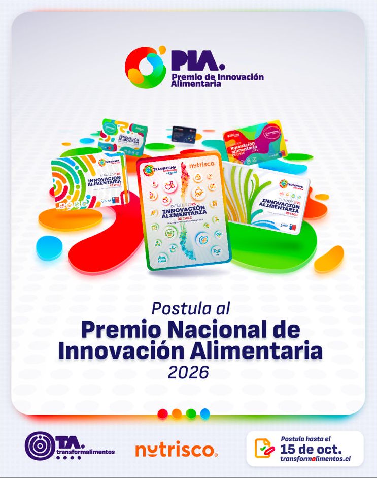Postula al Premio Nacional de Innovación Alimentaria 2026, realizado por Transforma Alimentos en alianza con Nutrisco. Postula hasta el 15 de octubre.